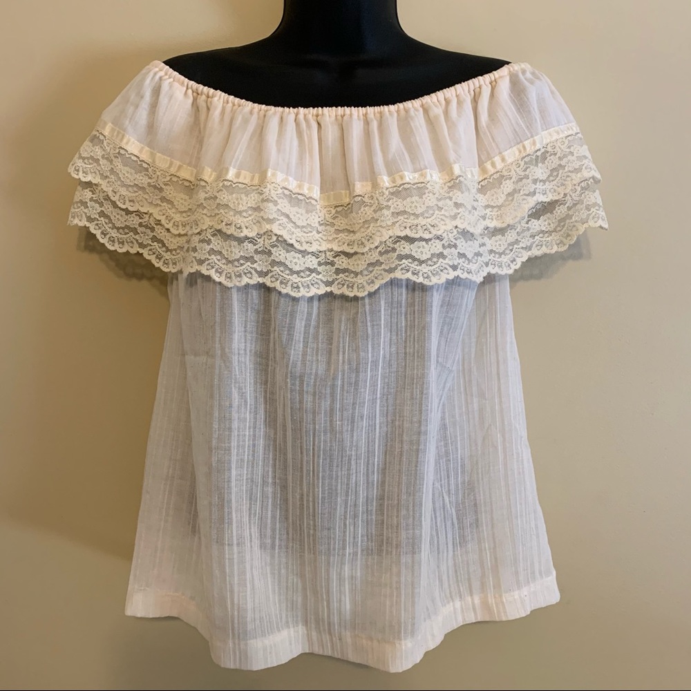 Off the Shoulder Lace Blouse